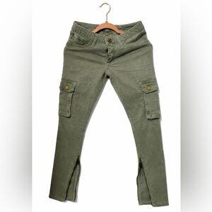 HUDSON Jeans Skinny Cargo Pants Size 27 | Olive Green Ankle Zippers